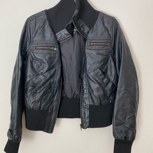 Black leather jacket